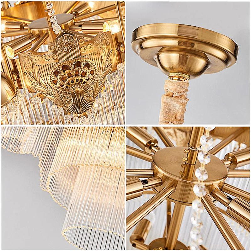 Modern decorative brass glass luxury lighting crystal chandelier with CE,ROHS certificate
