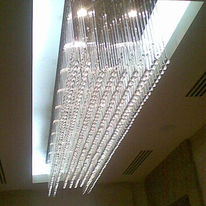 Modern hotel rectangle living dining room crystals chandelier