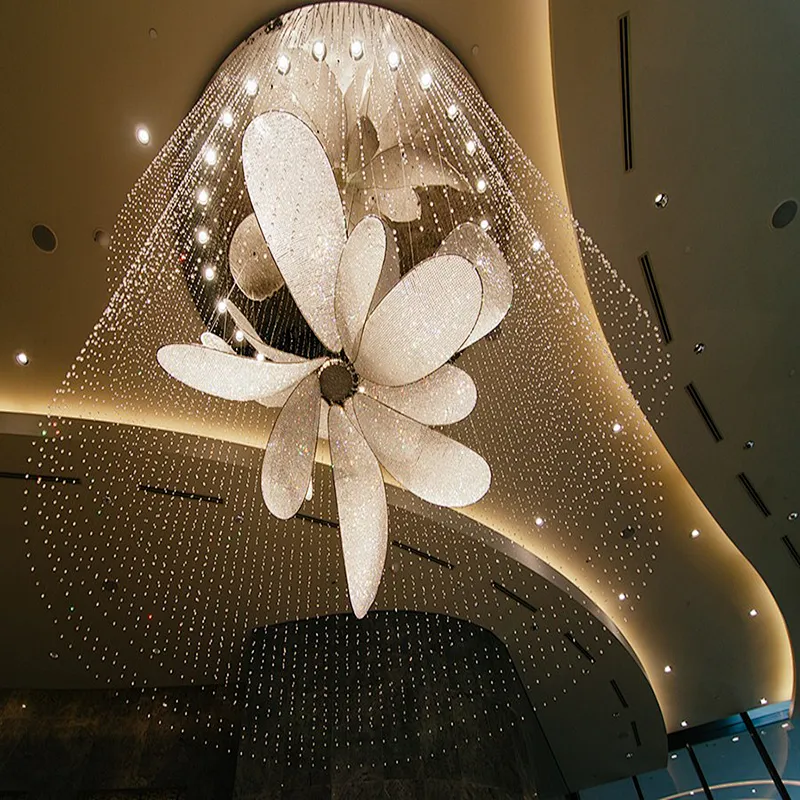 LED big project luxury lighting flower shade