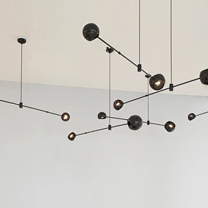 Modern nordic simple  living room bedroom led lighting chandelier matt black finish