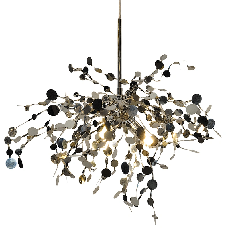 Modern design hotel restaurant living room decorative lighting stainless steel led ceiling chandelier