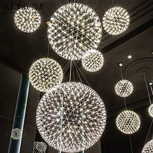 Modern nordic designer chrome led ceiling chandelier  pendant light mrna1273 modern