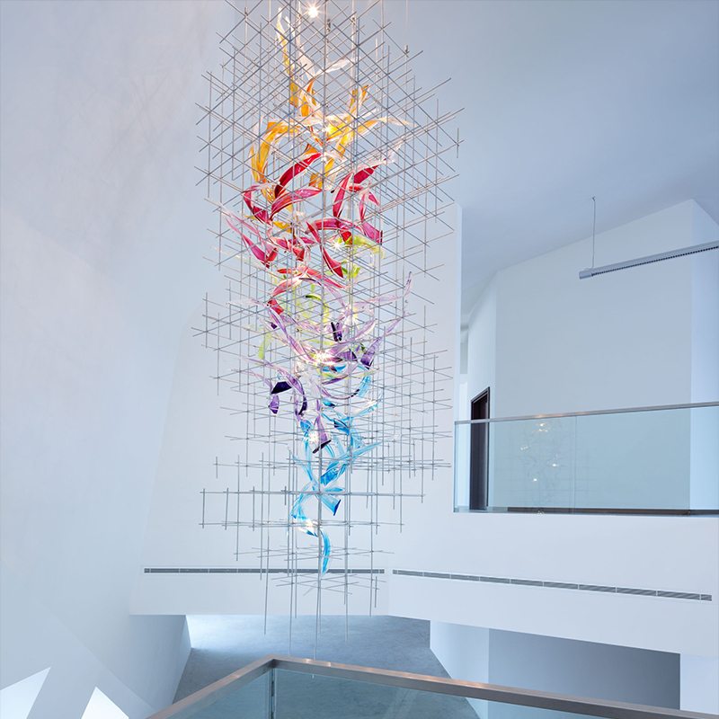 Customizable Modern design decoration project big hotel lobby art stained glass Chandelier