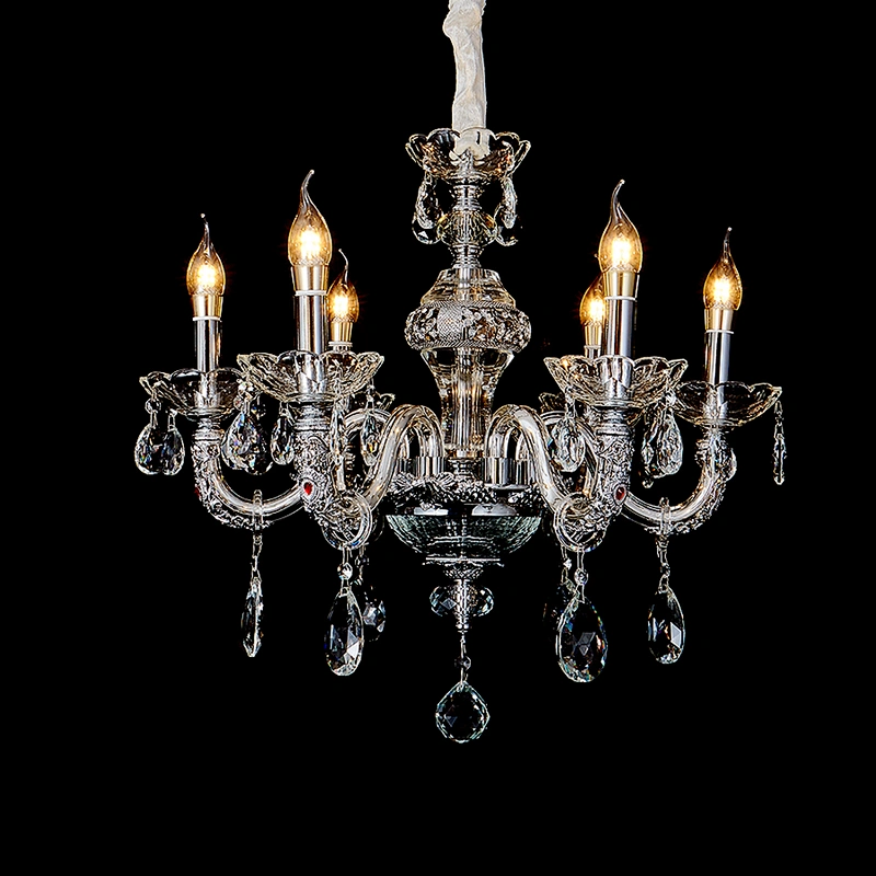Modern hotel lobby luxury lighting round stainless steel crystal chandelier pendant light
