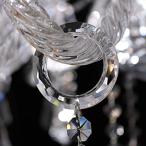 Modern glass crystal  luxury clear  chandelier pendant lights with candle bulb chrome and golden finish