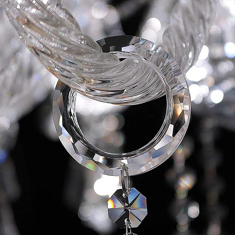 Modern glass crystal  luxury clear  chandelier pendant lights with candle bulb chrome and golden finish