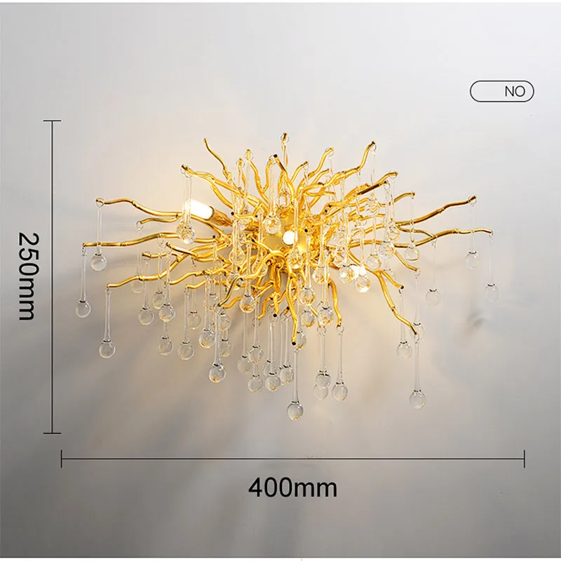 Modern golden branch bed head lighting bedroom bed head wall lamp Luxury Iron Wall Sconce Light wall lamp for hotel