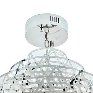 Custom lighting new innovation simple geometry stainless steel led ceiling lights chandelier