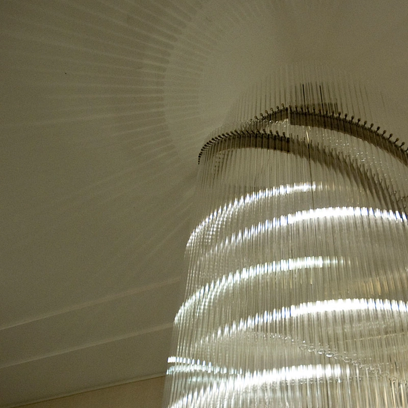 Modern hanging stairwell long spiral luxury white crystal chandelier light