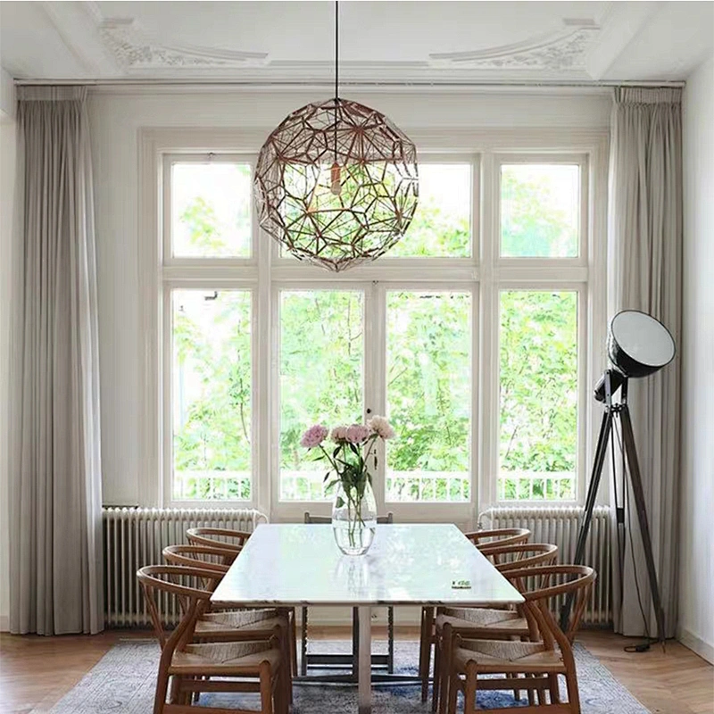 Modern nordic lighting fixtures stainless steel metal ball gold geometric pendant lamp chandelier