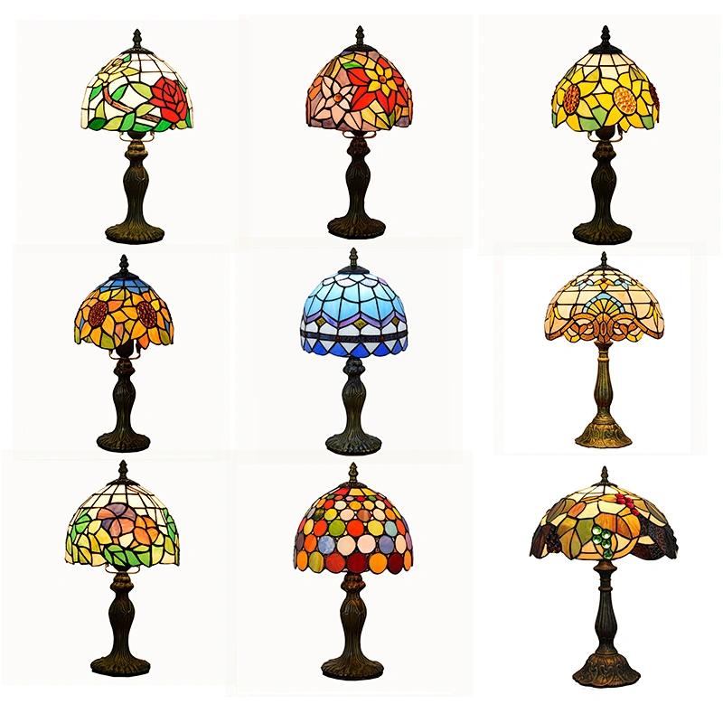 Rebecca High Quality Antique Stained Glass Tiffany Table Lamp Modern Desk Lamps