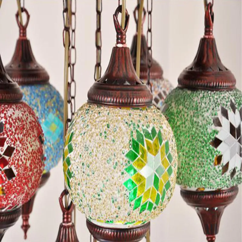 Custom Hotel Lighting Hotel Villas are decorated with Moroccan style glass chandeliers and chandeliers