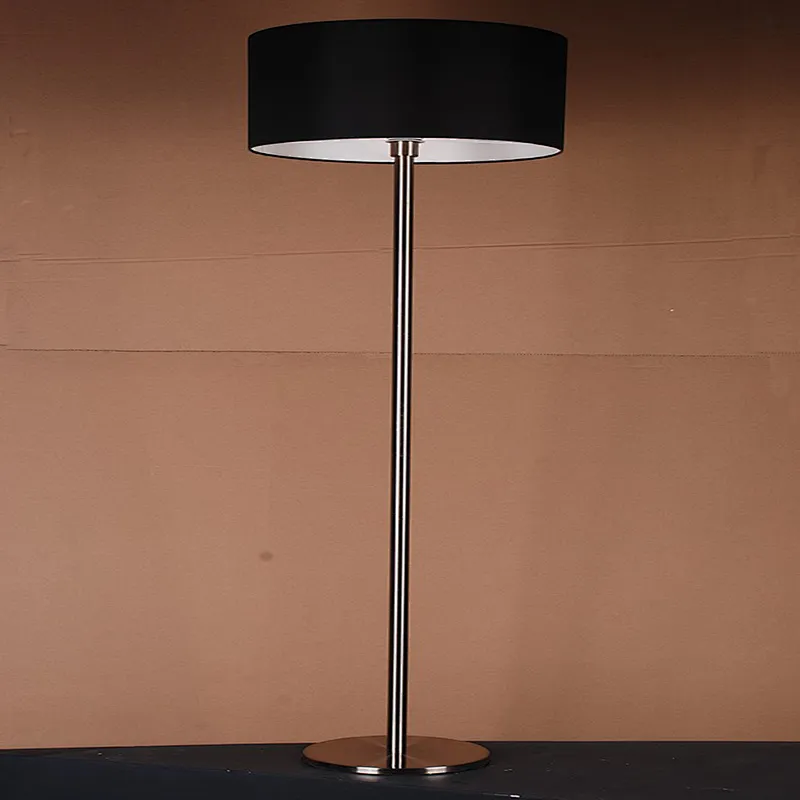 High quality black fabric shade modern standing floor lamp