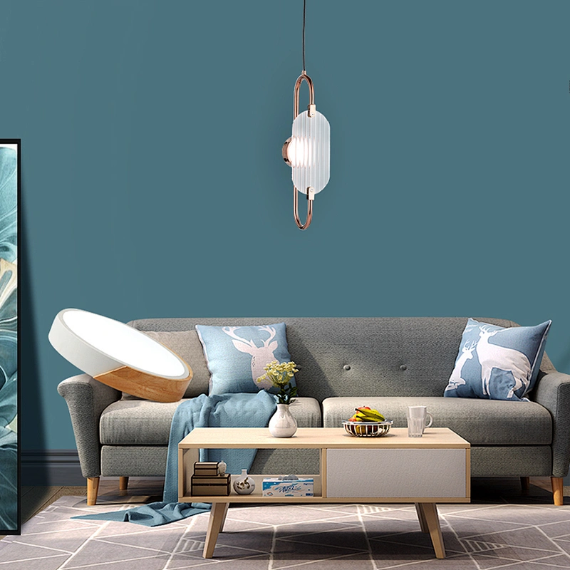 Custonzed clear ribbed glass pendant lamp hanging light matching table light modern simple rose gold chandelier