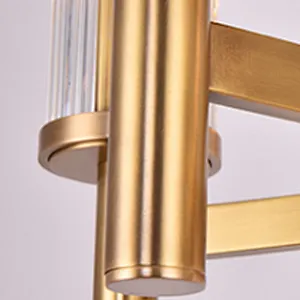 Modern  Contracted Hotel Guest Room Light Crystal Solid Brass Chandelier pendant lights