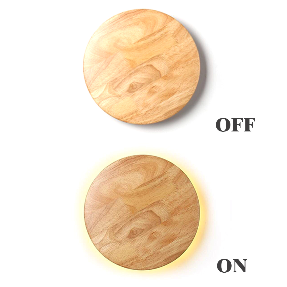 Modern minimalist style hotel bedroom bedside decorative lighting wood led wall lamp