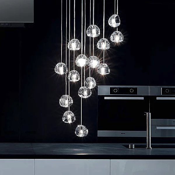 Modern hotel engineering glass ball chandeliers decoration custom hotel lobby villa rotating ladder chandeliers&pendant lights