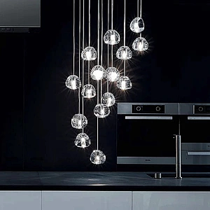 Modern hotel engineering glass ball chandeliers decoration custom hotel lobby villa rotating ladder chandeliers&pendant lights