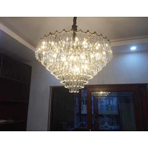 modern plating chrome for hotel project crystal pendant lamp