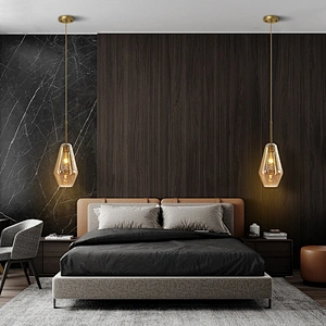 Modern dining room glass chandelier dining room table industrial style coffee shop western restaurant lamp aluminum light