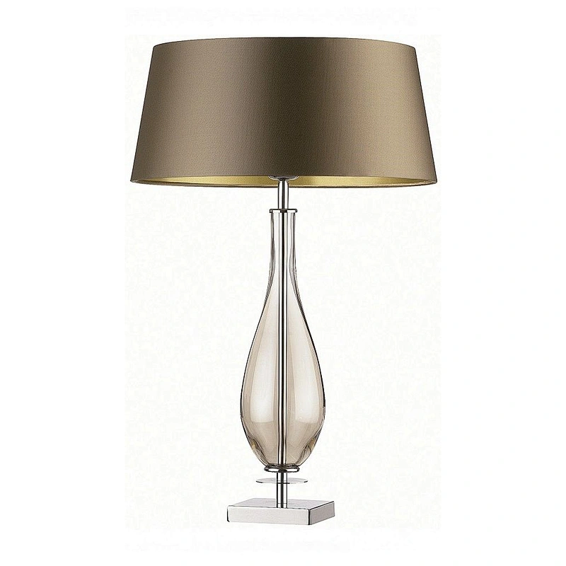 zhongshan purple glass table lamp with fabric shade