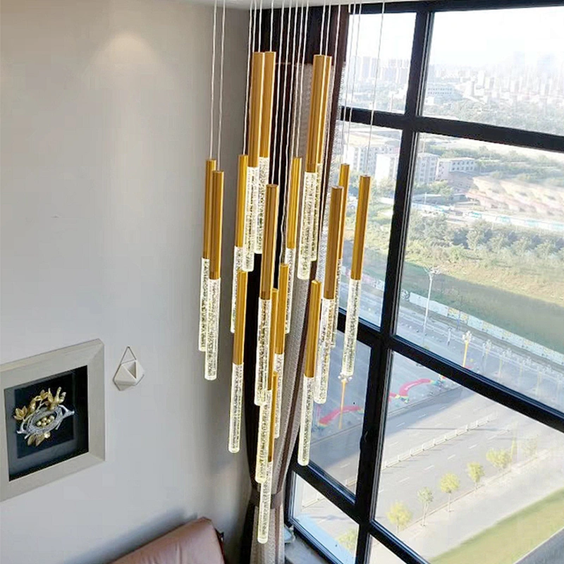 Modern Pendant Light Hotel Corridor Staircase Living Room Decoration Crystal Chandelier