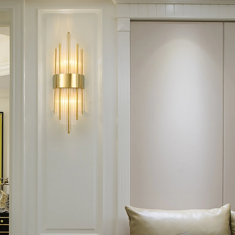 Modern Nordic balcony corridor glass crystal luxury bedside wall lamp
