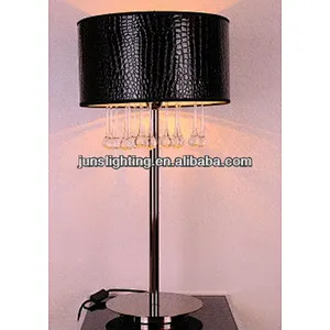 Faux leather shade modern decorative table lamp/light