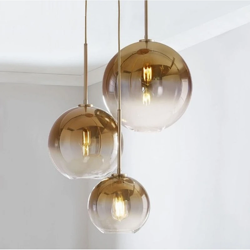Nordic Simple Glass Shade Modern Pendant Lamp For Restaurant Bar