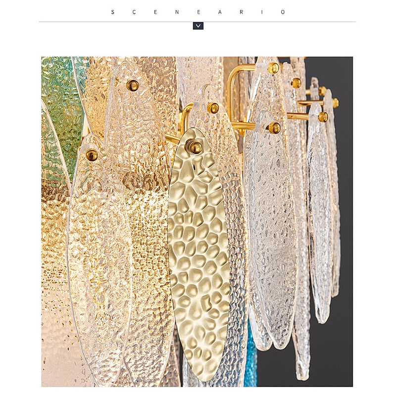 Luxury Glass Craft Hotel Led Chandelier Villa Living Room Revolving Staircase Glass Chandelier