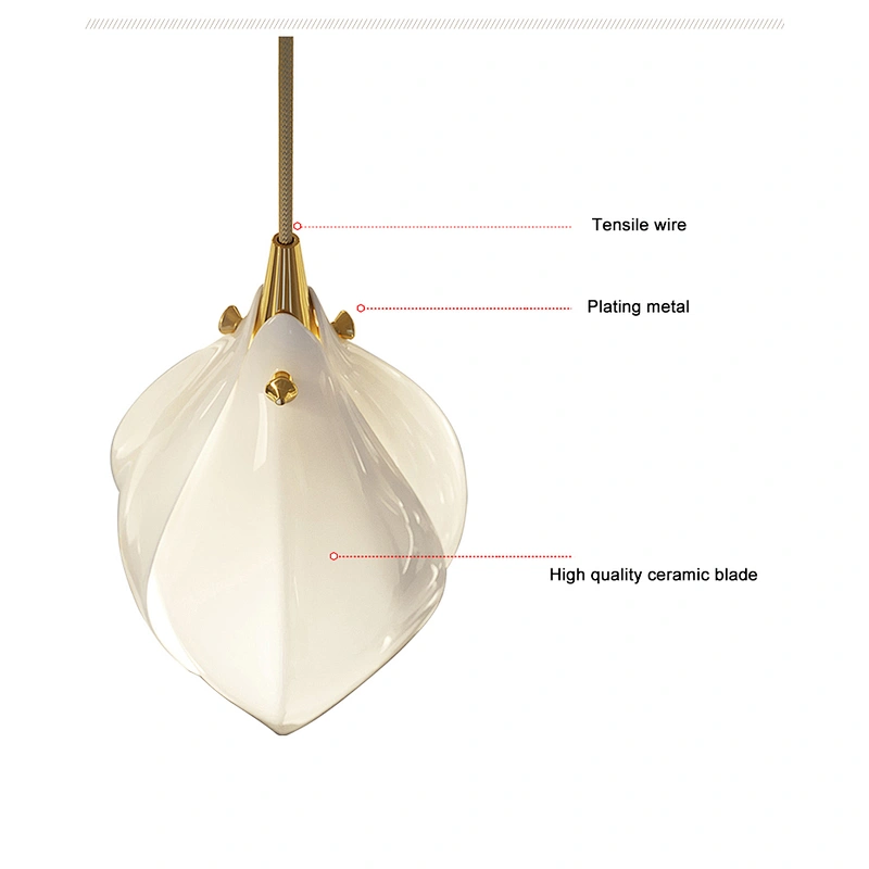 New ceramic magnolia stairwell chandelier designer Hotel lobby restaurant loft long chandeliers&pendant lights