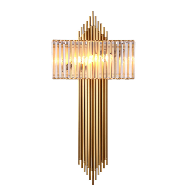 Modern Nordic garden corridor glass crystal luxury bedside wall lamp
