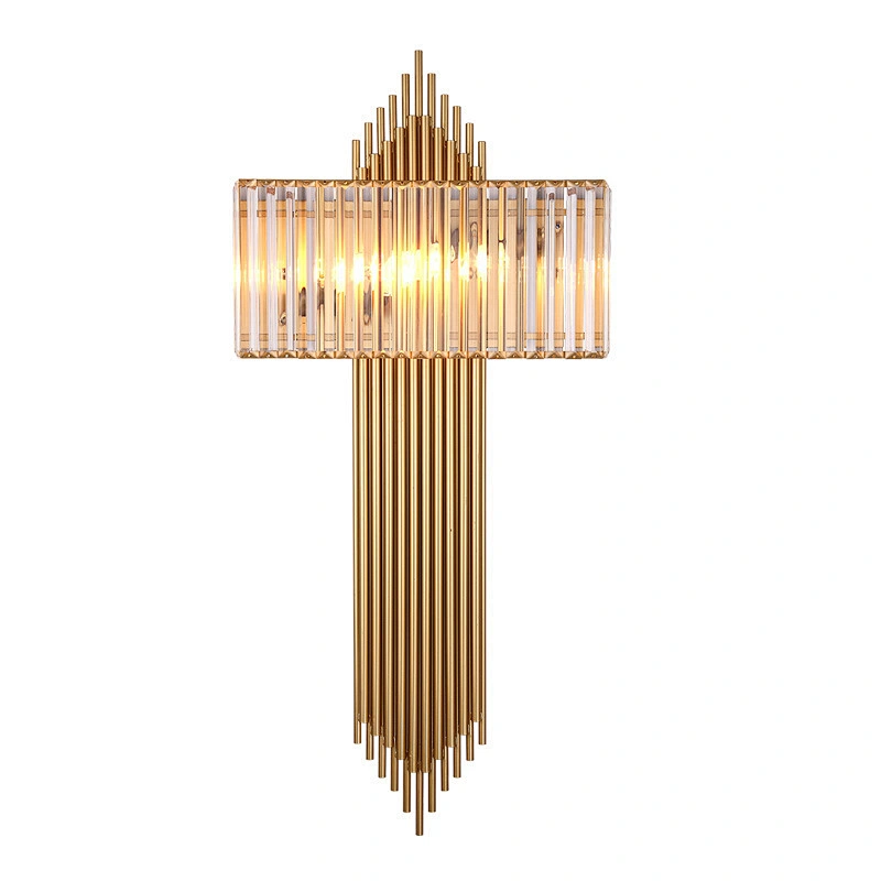 Modern Nordic garden corridor glass crystal luxury bedside wall lamp