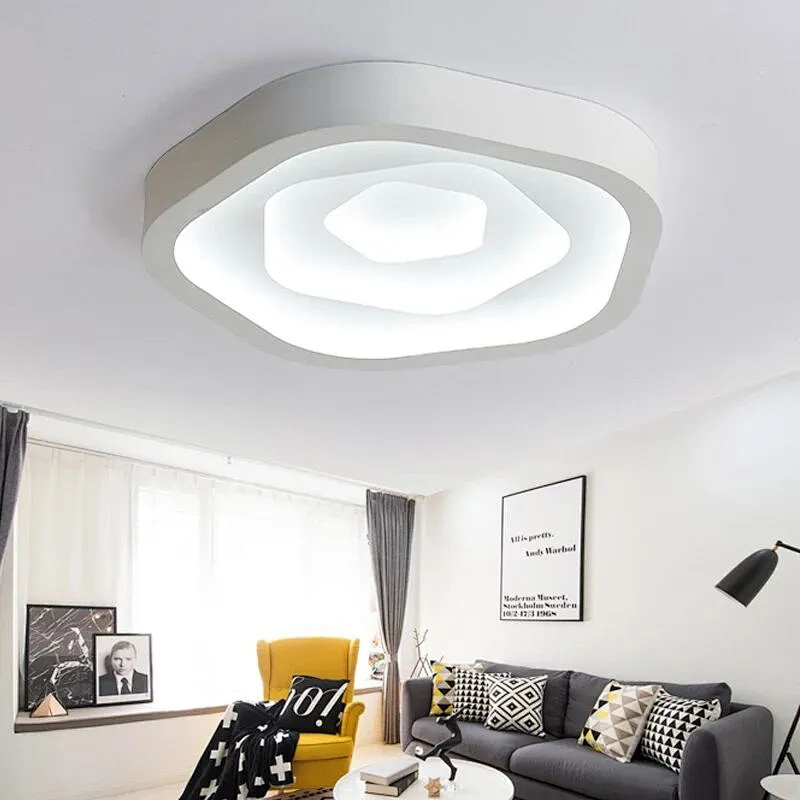 Modern Simple Artistic tricolor led rose shaped acrylic lighting ceiling lamp