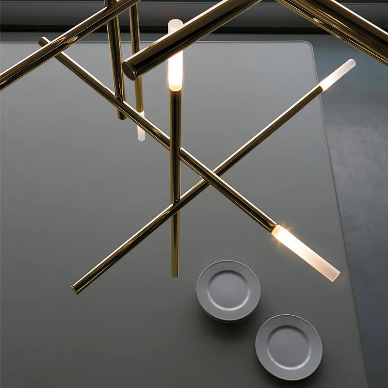 minimalist cross chandelier is postmodern and creative design light luxury  led  pendant lamp