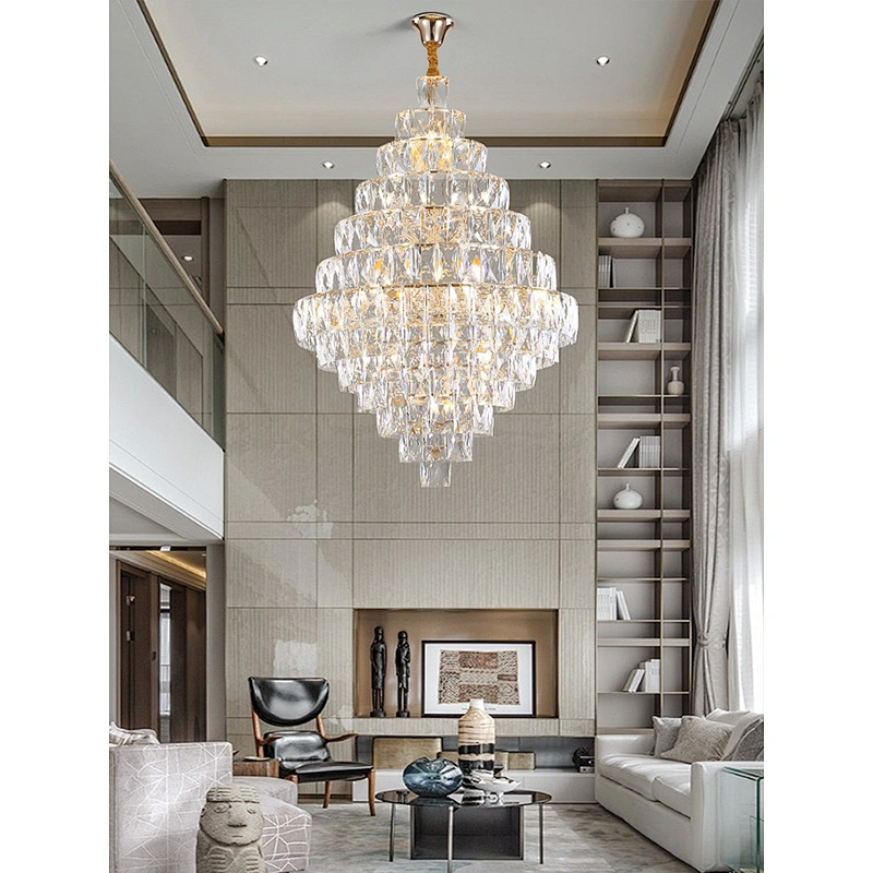 Simple luxury crystal chandelier villa living room hotel project ceiling crystal chandelier