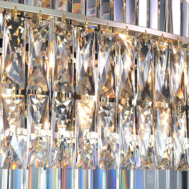 Modern lustre cristal rectangle dinding room  luxury new crystal lighting chandelier