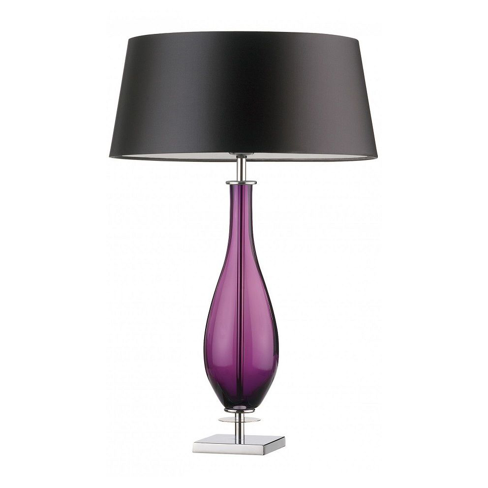 zhongshan purple glass table lamp with fabric shade