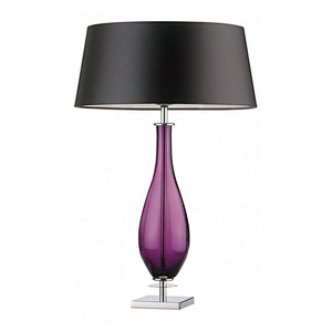 zhongshan purple glass table lamp with fabric shade