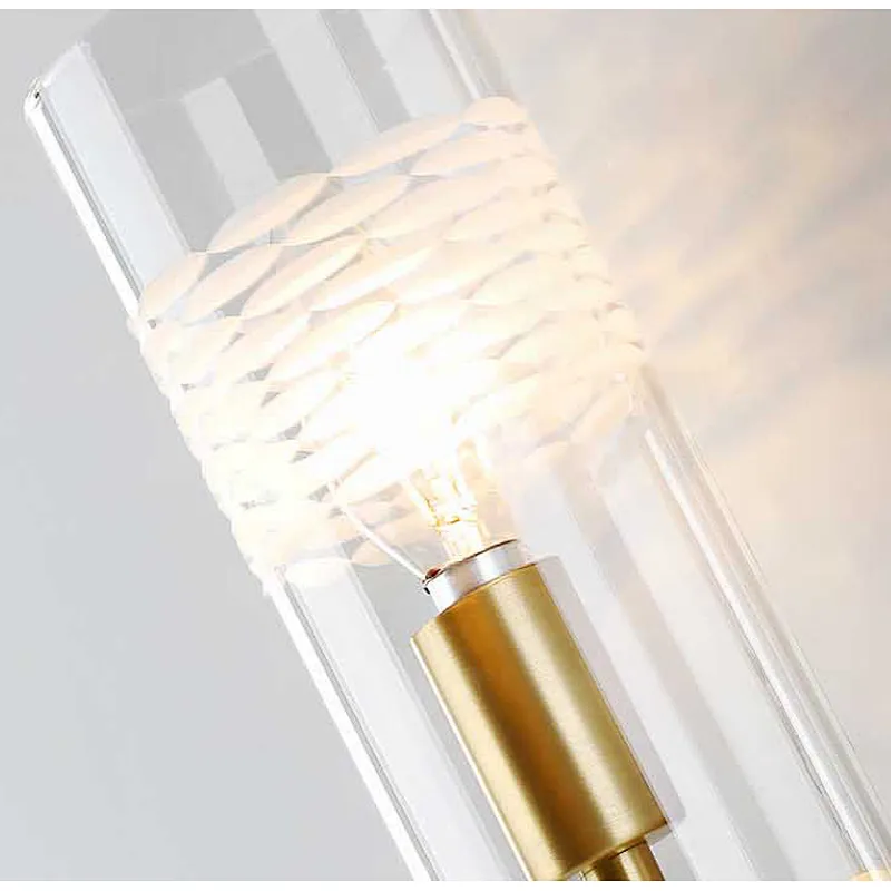Modern Indoor Nordic Hotel Brass Crystal Luxury Bedside Indoor Marble Wall Lamp