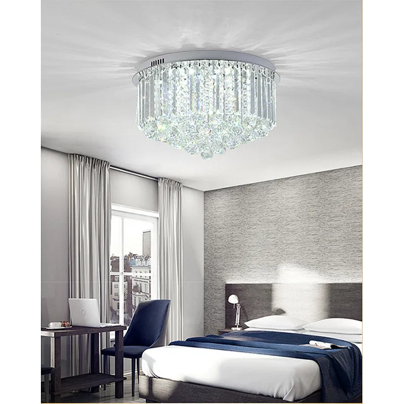 Modern luxury circular crystal indoor decorative ceiling chandelier