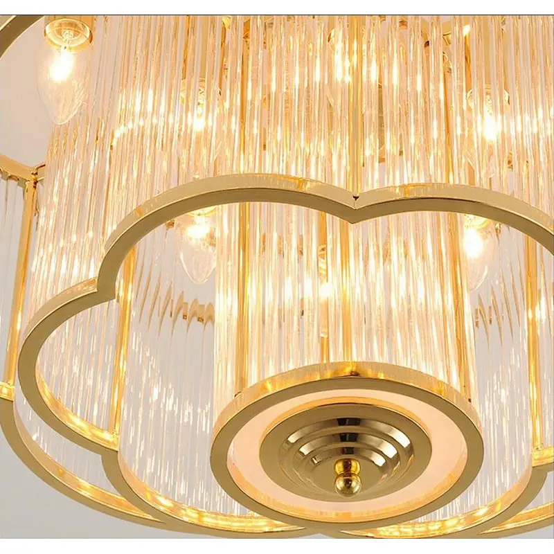 Modern hotel luxury lighting cristal ceiling chandeliers pendant light gold glass crystal chandelier