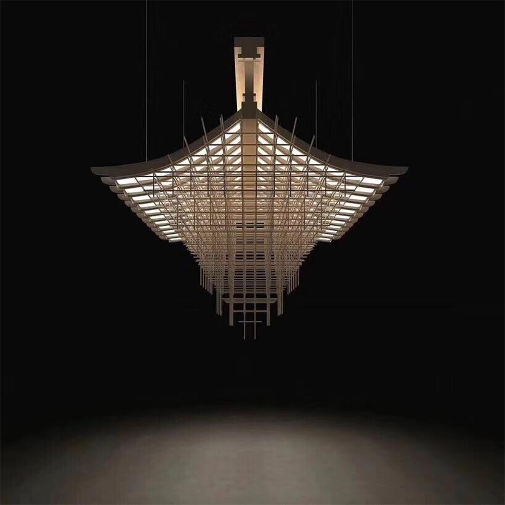 Customized Large Hotel Lobby Decoration Lighting Modern Glass Crystal Chandelier