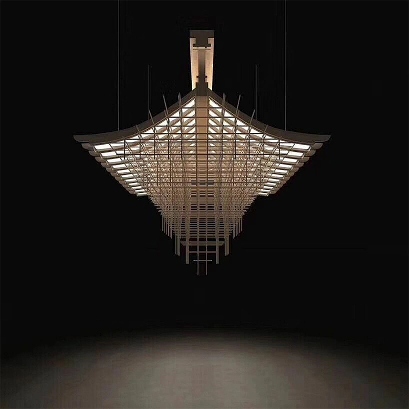 Customized Large Hotel Lobby Decoration Lighting Modern Glass Crystal Chandelier