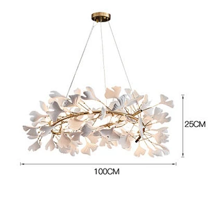 Simple white copper ceramic leaf dining room chandeliers, Nordic designer, iron ceramic chandeliers&pendant lights