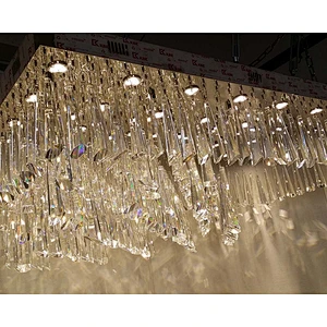 Large Rectangular Crystal Raindrop Chandelier Prisms For Hotel Lobby Pendant Lights