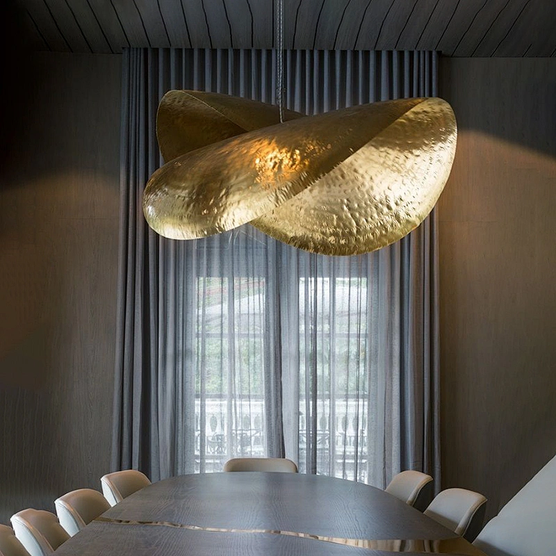 Nordic style hotel chandelier villa living room dining room pure handmade copper chandelier