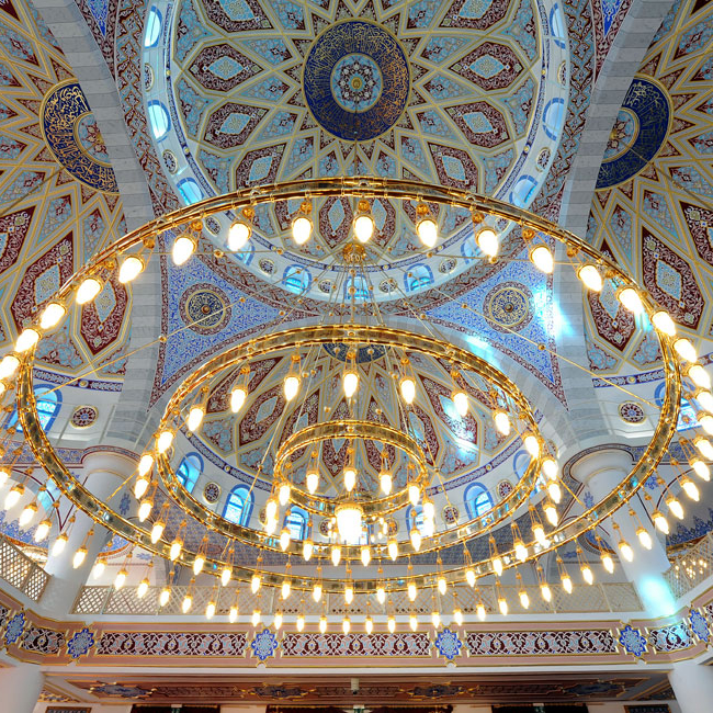Morocco Lighting Crystal Chandelier Islamic Mosques Custom Designed Copper LED Aluminum 80 Hotel Traditional