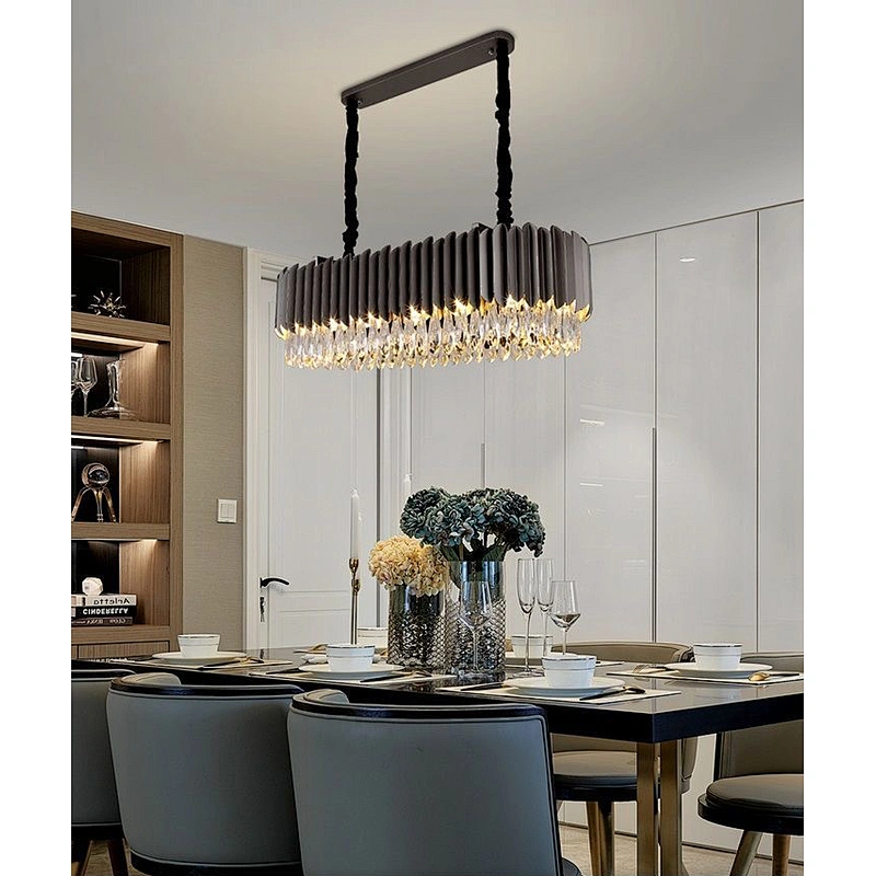 Luxury Crystal Chandelier Modern Simple Living Room Dining Room Gold Round Pendant Lights