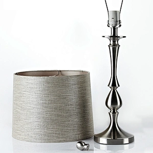 European style silver with fabric lamp shape